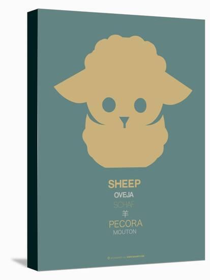Yellow Sheep Multilingual Poster-NaxArt-Stretched Canvas
