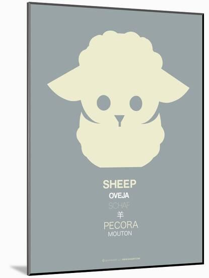 Yellow Sheep Multilingual Poster-NaxArt-Mounted Art Print