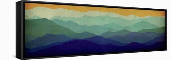 Yellow Sky Mountains-Ryan Fowler-Framed Stretched Canvas