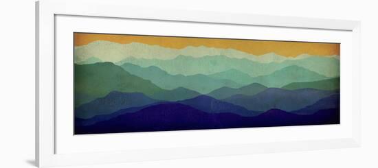 Yellow Sky Mountains-Ryan Fowler-Framed Art Print