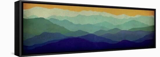 Yellow Sky Mountains-Ryan Fowler-Framed Stretched Canvas