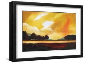 Yellow Sky over the Lake-Judith D'Agostino-Framed Art Print