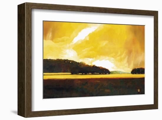 Yellow Storm at the Lake-Judith D'Agostino-Framed Art Print