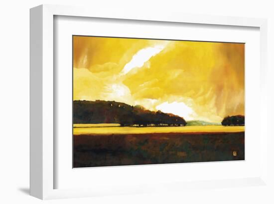 Yellow Storm at the Lake-Judith D'Agostino-Framed Art Print