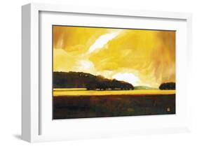 Yellow Storm at the Lake-Judith D'Agostino-Framed Art Print