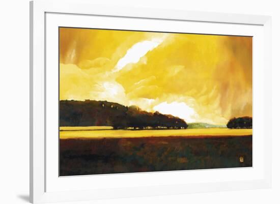 Yellow Storm at the Lake-Judith D'Agostino-Framed Art Print