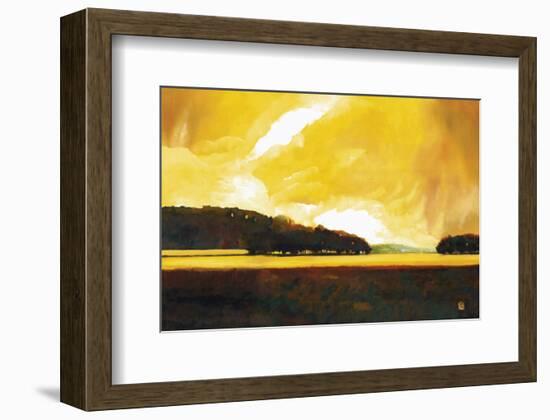 Yellow Storm at the Lake-Judith D'Agostino-Framed Art Print