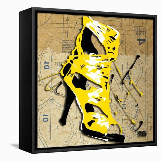 Yellow Strap Boot-Roderick E. Stevens-Framed Stretched Canvas