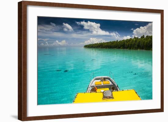 Yellow Sundeck of a Boat in the Ant Atoll, Pohnpei, Micronesia, Pacific-Michael Runkel-Framed Photographic Print