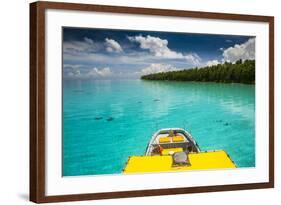 Yellow Sundeck of a Boat in the Ant Atoll, Pohnpei, Micronesia, Pacific-Michael Runkel-Framed Photographic Print