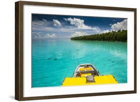 Yellow Sundeck of a Boat in the Ant Atoll, Pohnpei, Micronesia, Pacific-Michael Runkel-Framed Photographic Print