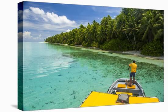 Yellow Sundeck of a Boat in the Ant Atoll, Pohnpei, Micronesia, Pacific-Michael Runkel-Stretched Canvas