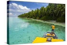 Yellow Sundeck of a Boat in the Ant Atoll, Pohnpei, Micronesia, Pacific-Michael Runkel-Stretched Canvas