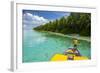 Yellow Sundeck of a Boat in the Ant Atoll, Pohnpei, Micronesia, Pacific-Michael Runkel-Framed Photographic Print