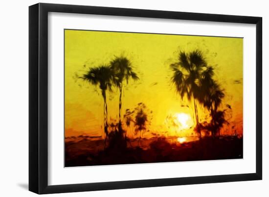 Yellow Sunset - In the Style of Oil Painting-Philippe Hugonnard-Framed Giclee Print