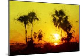 Yellow Sunset - In the Style of Oil Painting-Philippe Hugonnard-Mounted Giclee Print