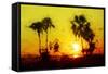 Yellow Sunset - In the Style of Oil Painting-Philippe Hugonnard-Framed Stretched Canvas