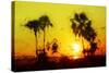 Yellow Sunset - In the Style of Oil Painting-Philippe Hugonnard-Stretched Canvas