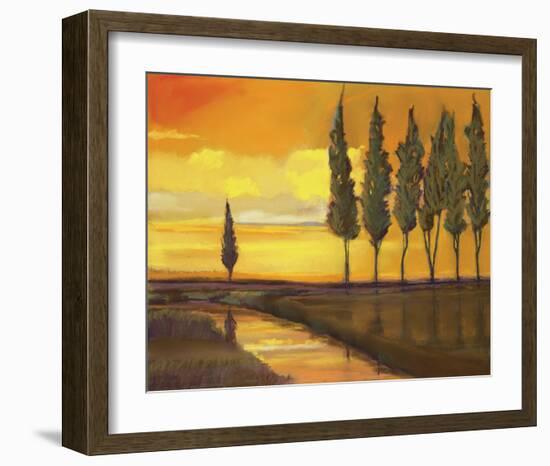 Yellow Sunset over Water I-Judith D'Agostino-Framed Art Print