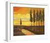 Yellow Sunset over Water I-Judith D'Agostino-Framed Art Print