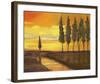 Yellow Sunset over Water I-Judith D'Agostino-Framed Art Print