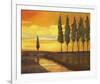 Yellow Sunset over Water I-Judith D'Agostino-Framed Art Print