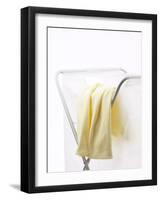 Yellow T-Shirt on Laundry Hamper-null-Framed Photographic Print