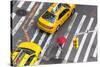 Yellow Taxi Cabs and Crossing, Overhead View, New York, Manhattan, New York, USA-Peter Adams-Stretched Canvas