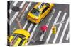 Yellow Taxi Cabs and Crossing, Overhead View, New York, Manhattan, New York, USA-Peter Adams-Stretched Canvas