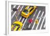 Yellow Taxi Cabs and Crossing, Overhead View, New York, Manhattan, New York, USA-Peter Adams-Framed Photographic Print