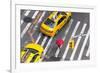 Yellow Taxi Cabs and Crossing, Overhead View, New York, Manhattan, New York, USA-Peter Adams-Framed Photographic Print