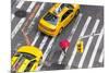 Yellow Taxi Cabs and Crossing, Overhead View, New York, Manhattan, New York, USA-Peter Adams-Mounted Photographic Print