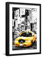 Yellow Taxi II - In the Style of Oil Painting-Philippe Hugonnard-Framed Giclee Print