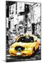 Yellow Taxi II - In the Style of Oil Painting-Philippe Hugonnard-Mounted Giclee Print