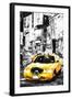 Yellow Taxi II - In the Style of Oil Painting-Philippe Hugonnard-Framed Giclee Print