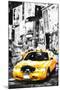 Yellow Taxi II - In the Style of Oil Painting-Philippe Hugonnard-Mounted Giclee Print
