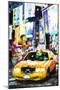 Yellow Taxi - In the Style of Oil Painting-Philippe Hugonnard-Mounted Giclee Print