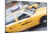 Yellow Taxi, New York, United States of America, North America-Amanda Hall-Mounted Photographic Print