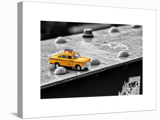 Yellow Taxi on Brooklyn Bridge-Philippe Hugonnard-Stretched Canvas