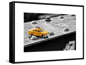 Yellow Taxi on Brooklyn Bridge-Philippe Hugonnard-Framed Stretched Canvas