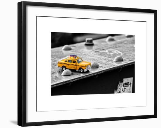 Yellow Taxi on Brooklyn Bridge-Philippe Hugonnard-Framed Art Print