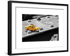 Yellow Taxi on Brooklyn Bridge-Philippe Hugonnard-Framed Art Print