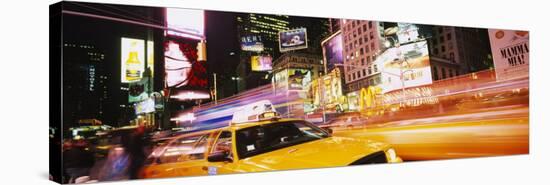 Yellow Taxi on the Road, Times Square, Manhattan, New York City, New York, USA-null-Stretched Canvas