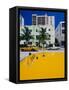 Yellow Taxi, South Beach, Miami Beach, Florida, USA-Sylvain Grandadam-Framed Stretched Canvas