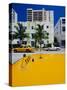 Yellow Taxi, South Beach, Miami Beach, Florida, USA-Sylvain Grandadam-Stretched Canvas