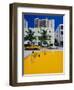 Yellow Taxi, South Beach, Miami Beach, Florida, USA-Sylvain Grandadam-Framed Photographic Print