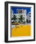 Yellow Taxi, South Beach, Miami Beach, Florida, USA-Sylvain Grandadam-Framed Photographic Print