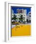 Yellow Taxi, South Beach, Miami Beach, Florida, USA-Sylvain Grandadam-Framed Photographic Print