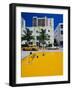 Yellow Taxi, South Beach, Miami Beach, Florida, USA-Sylvain Grandadam-Framed Photographic Print