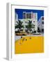 Yellow Taxi, South Beach, Miami Beach, Florida, USA-Sylvain Grandadam-Framed Photographic Print